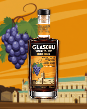 Glaschu Spirits Co. Tonic Wine Finish 8 with abbey artwork